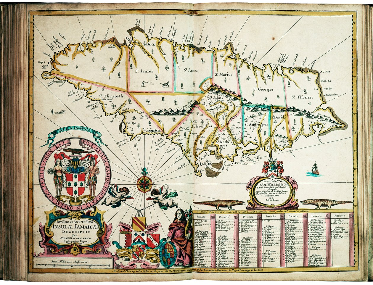 La última y más precisa descripción de Jamaica de John Seller