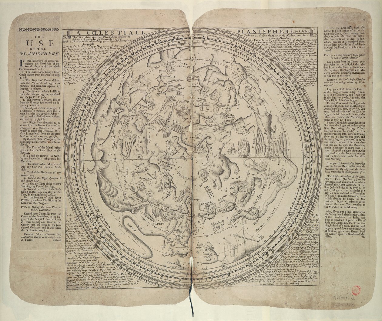 El zodíaco estrellado, cuyos límites delimitan las trayectorias visibles de todos los planetas - John Seller autor, hidrógrafo del serenísimo rey de John Seller