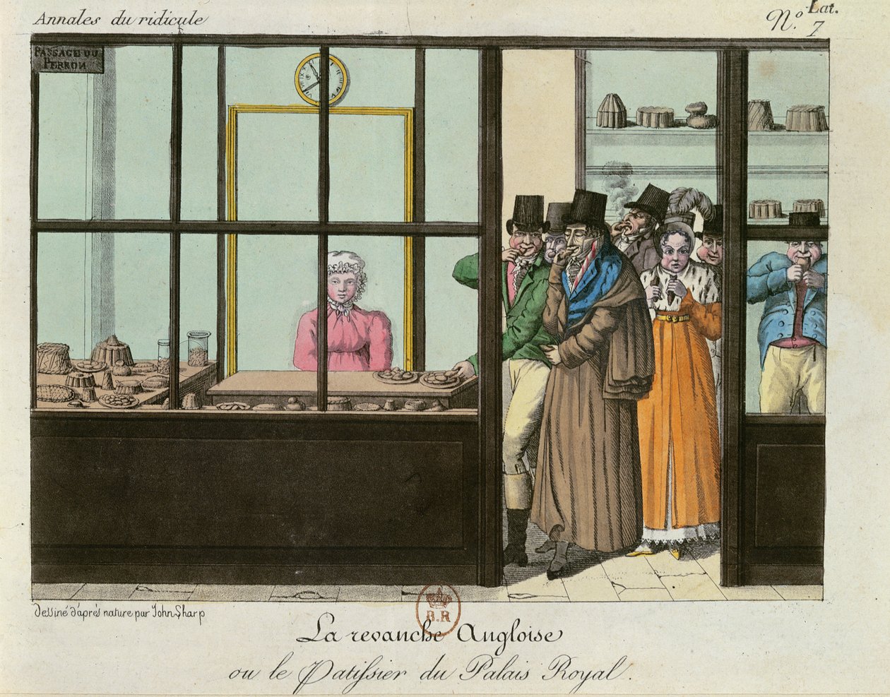 La Venganza Inglesa o, La Pastelería en el Palais Royal, c.1815 de John Sharp