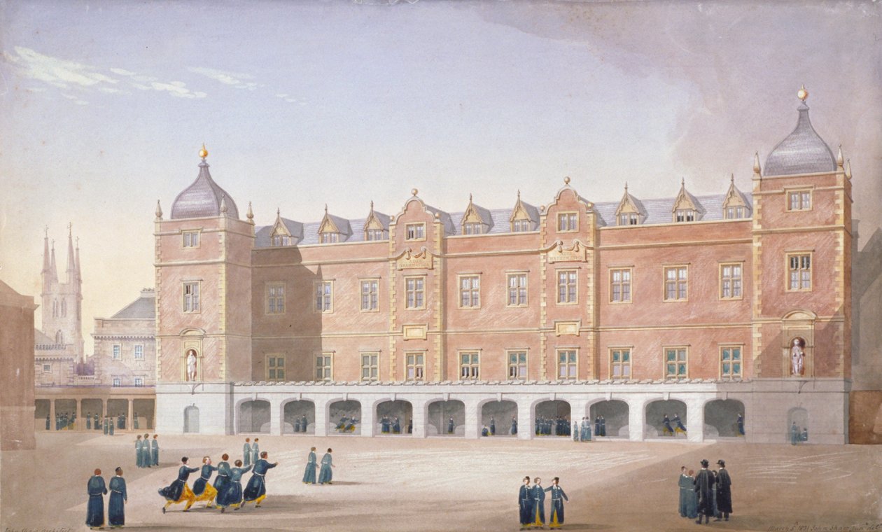 Escuela del Hospital de Cristo, Newgate Street, Ciudad de Londres, 1831 de John Shaw