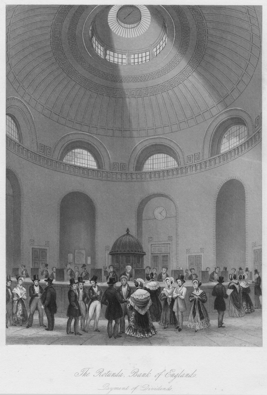 La Rotonda, Banco de Inglaterra - Pago de dividendos, c1841 de John Shury