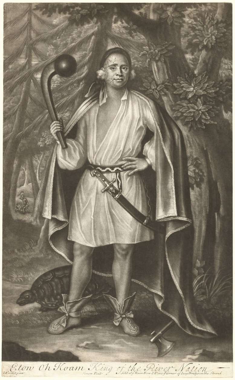 Etow Oh Koam, rey de la nación del río de John Simon after John Verelst