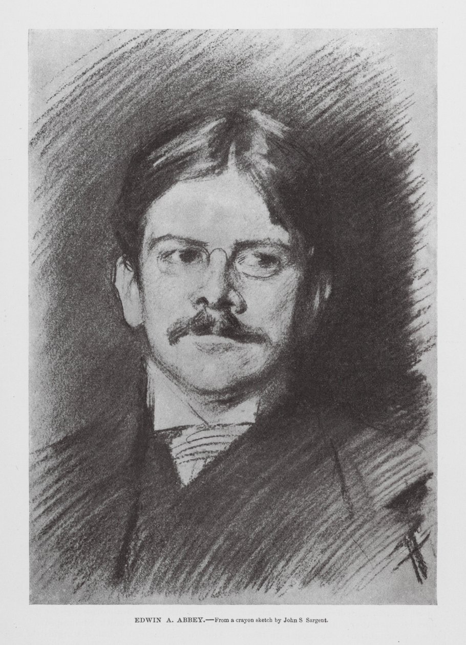 Edwin A Abbey (grabado) de John Singer (after) Sargent