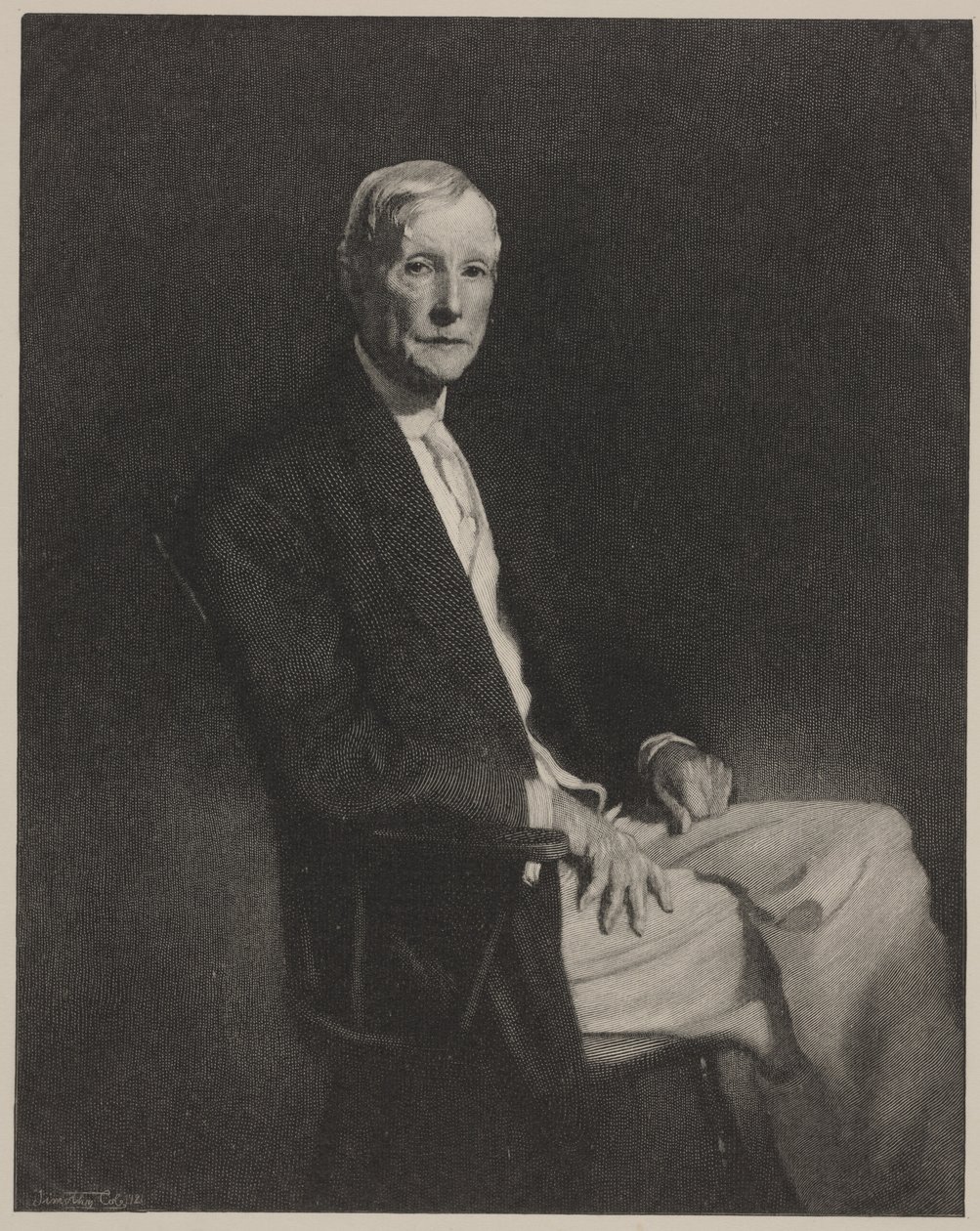 Retrato de John D. Rockefeller, impresión hecha por Timothy Cole de John Singer (after) Sargent