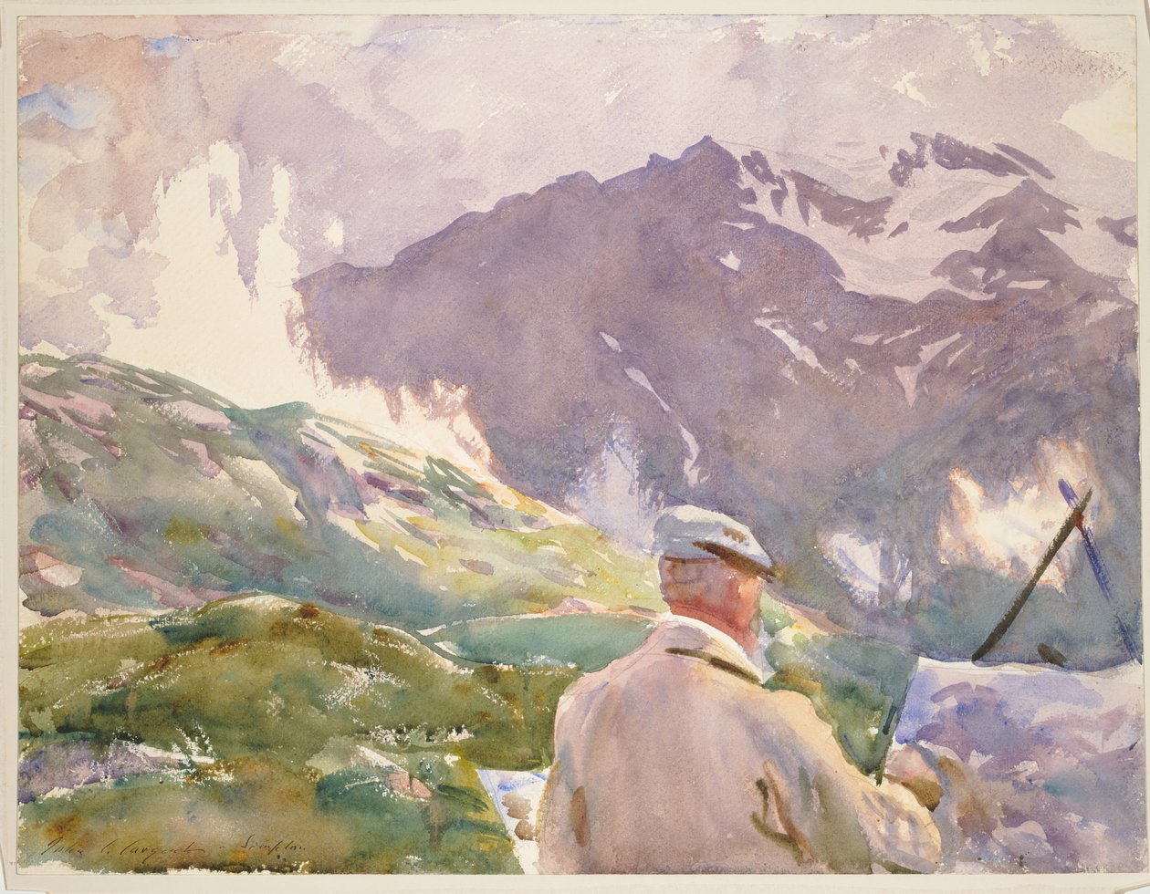 Artista en el Simplón, c. 1909-11 (acuarela, grafito sobre papel) de John Singer Sargent