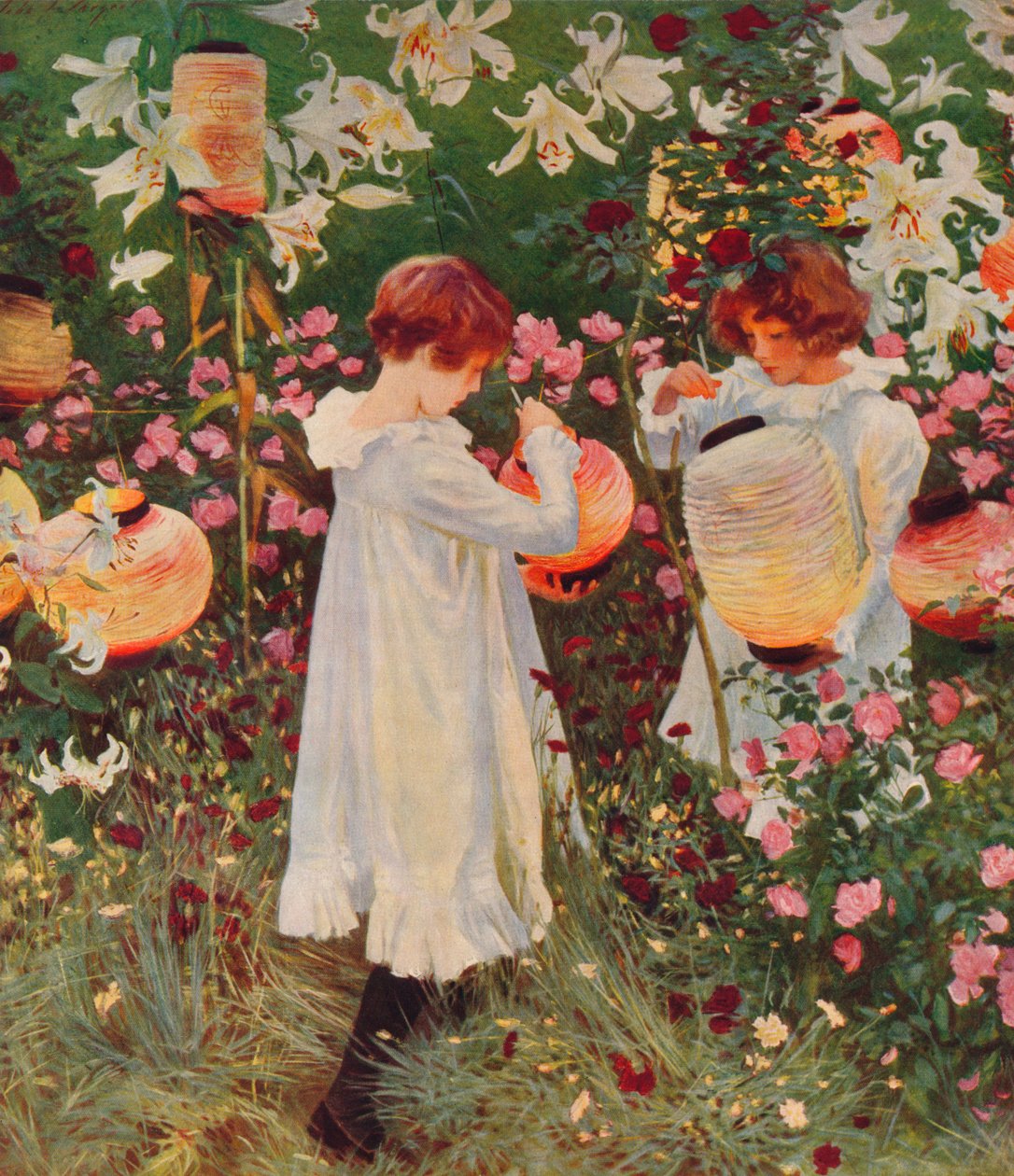 Clavel, lirio, lirio, rosa, 1885-86, 1938 de John Singer Sargent