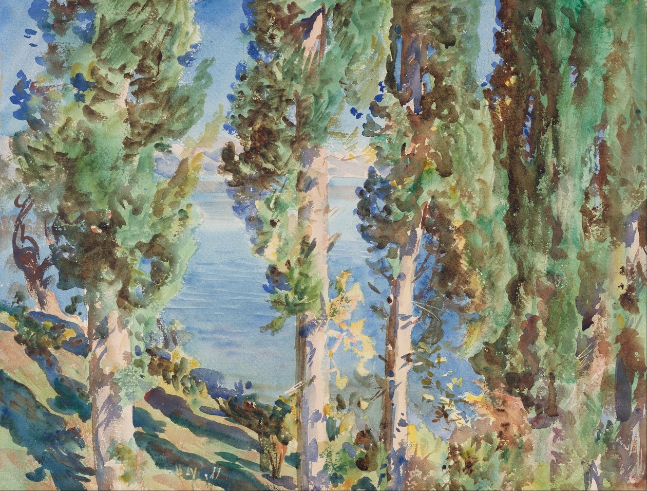 Corfú: Cipreses de John Singer Sargent