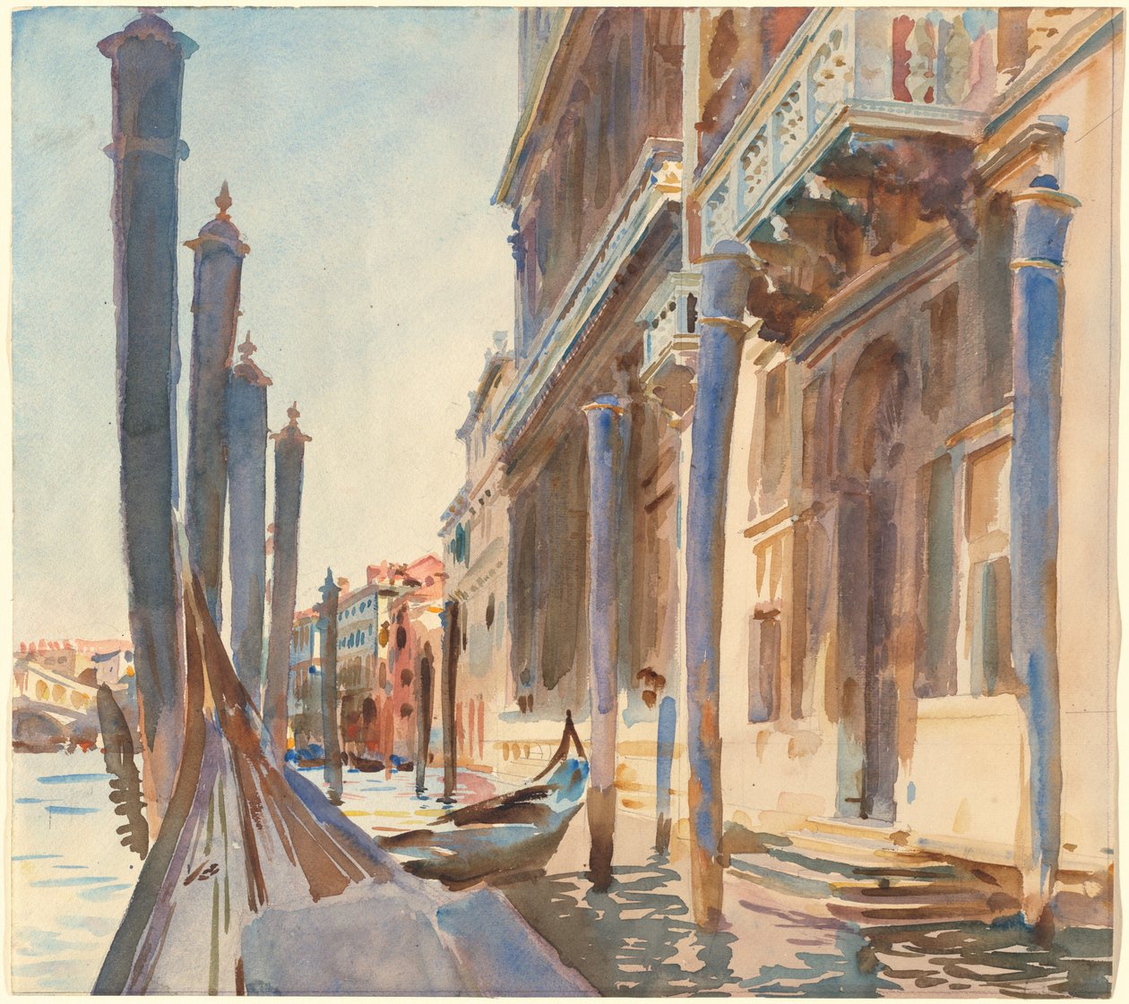 Amarres de Góndolas en el Gran Canal, 1904-1907 de John Singer Sargent