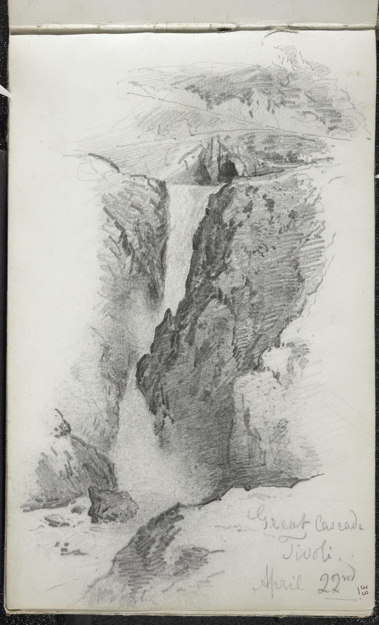 Gran cascada, Tívoli, Italia, 22 de abril de 1869 de John Singer Sargent