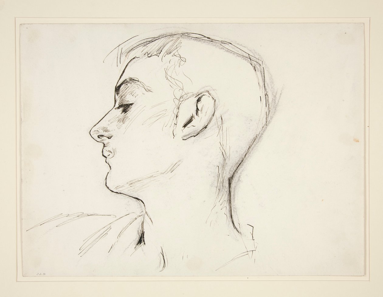 Cabeza de un joven de perfil de John Singer Sargent