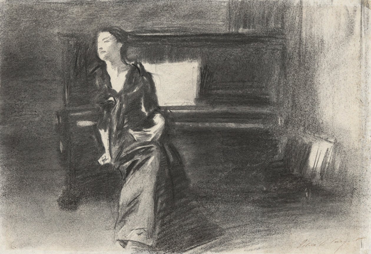 dama en el piano de John Singer Sargent