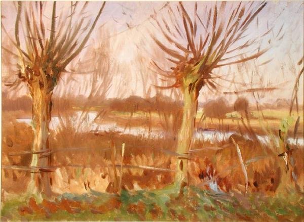 Paisaje con Árboles, Calcot-on-the-Thames, c.1888 de John Singer Sargent