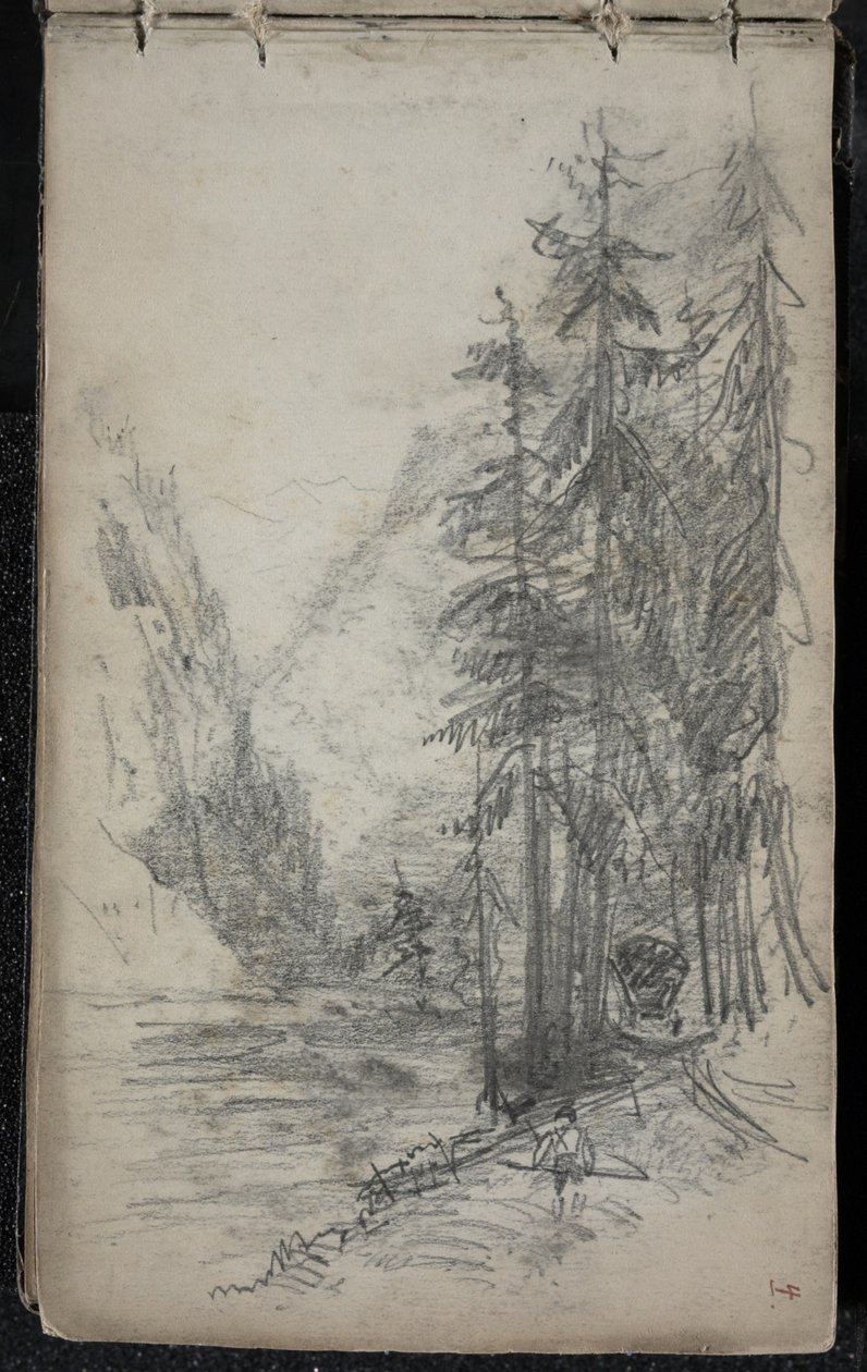 Paisaje montañoso con árboles, 1871-72 de John Singer Sargent