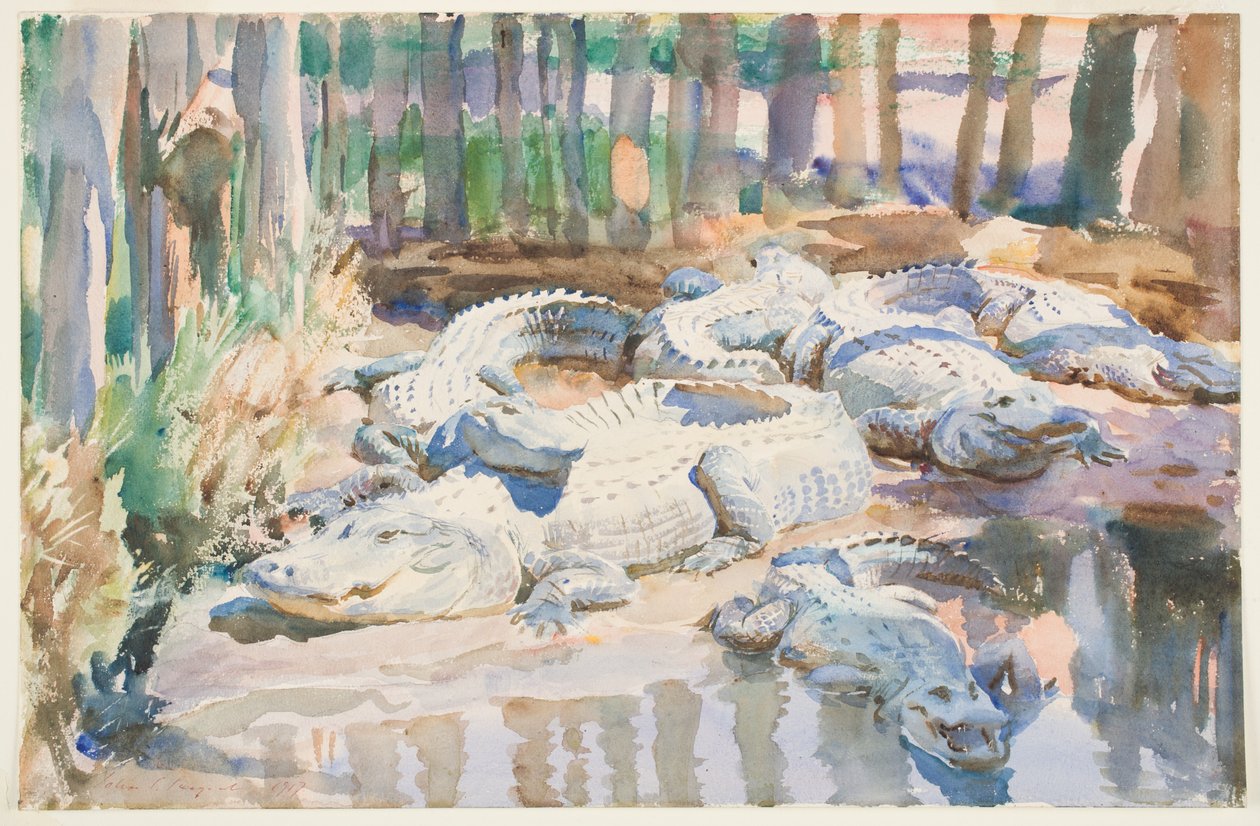 Caimanes embarrados, 1917 de John Singer Sargent