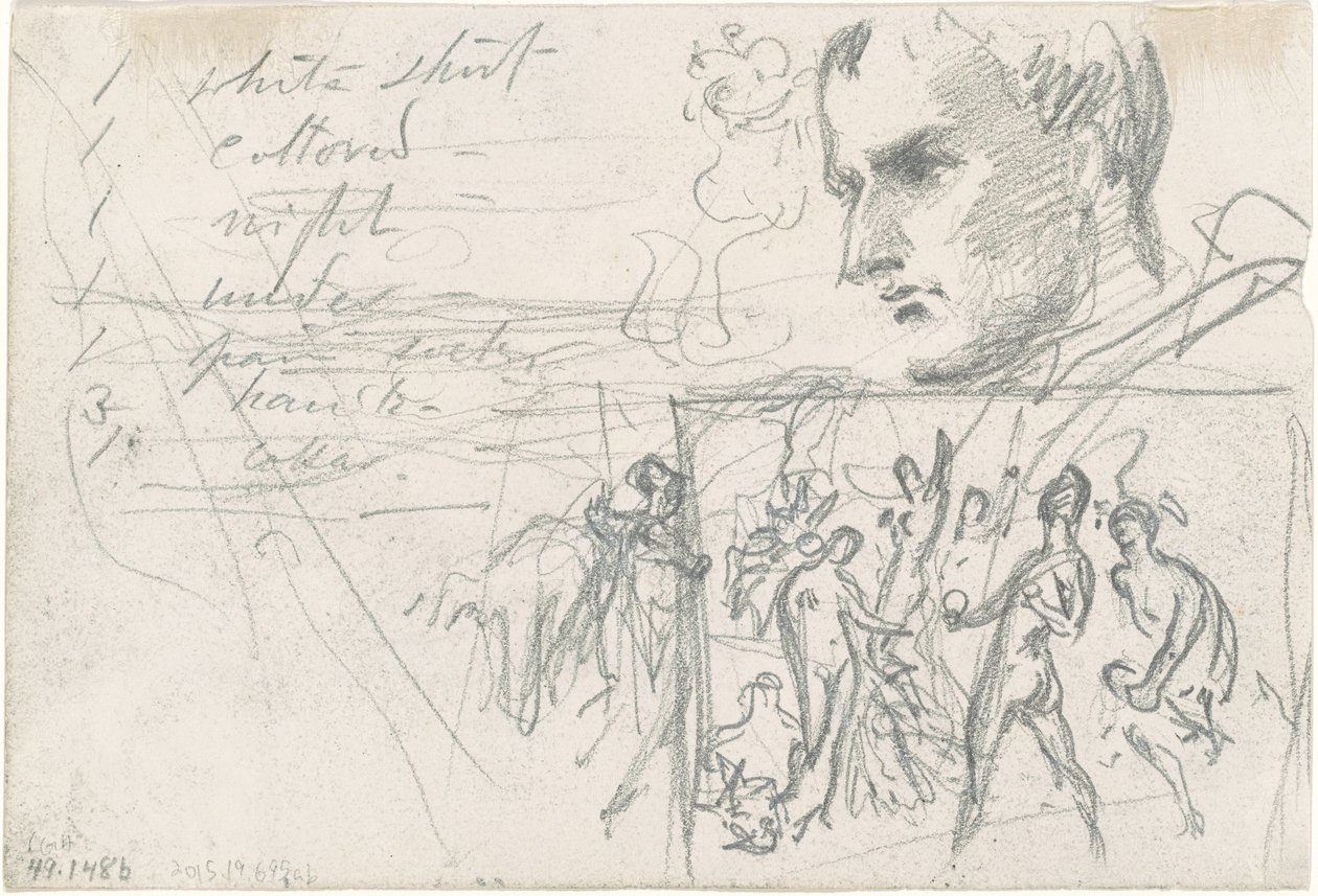 Cabeza Napoleónica y Juicio de Paris (verso) de John Singer Sargent