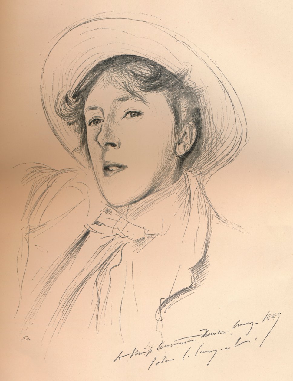 Boceto de retrato de la Srta. Violet Paget Vernon Lee, c1881 de John Singer Sargent