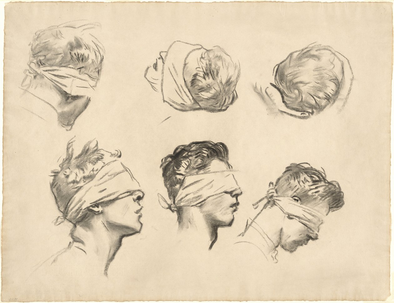 Estudios para Gassed de John Singer Sargent