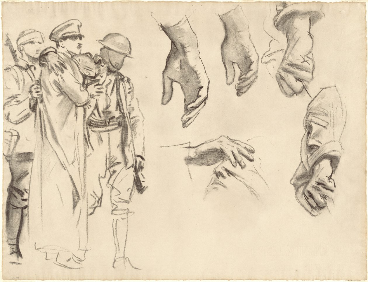 Estudios para Gassed, 1918-1919 de John Singer Sargent