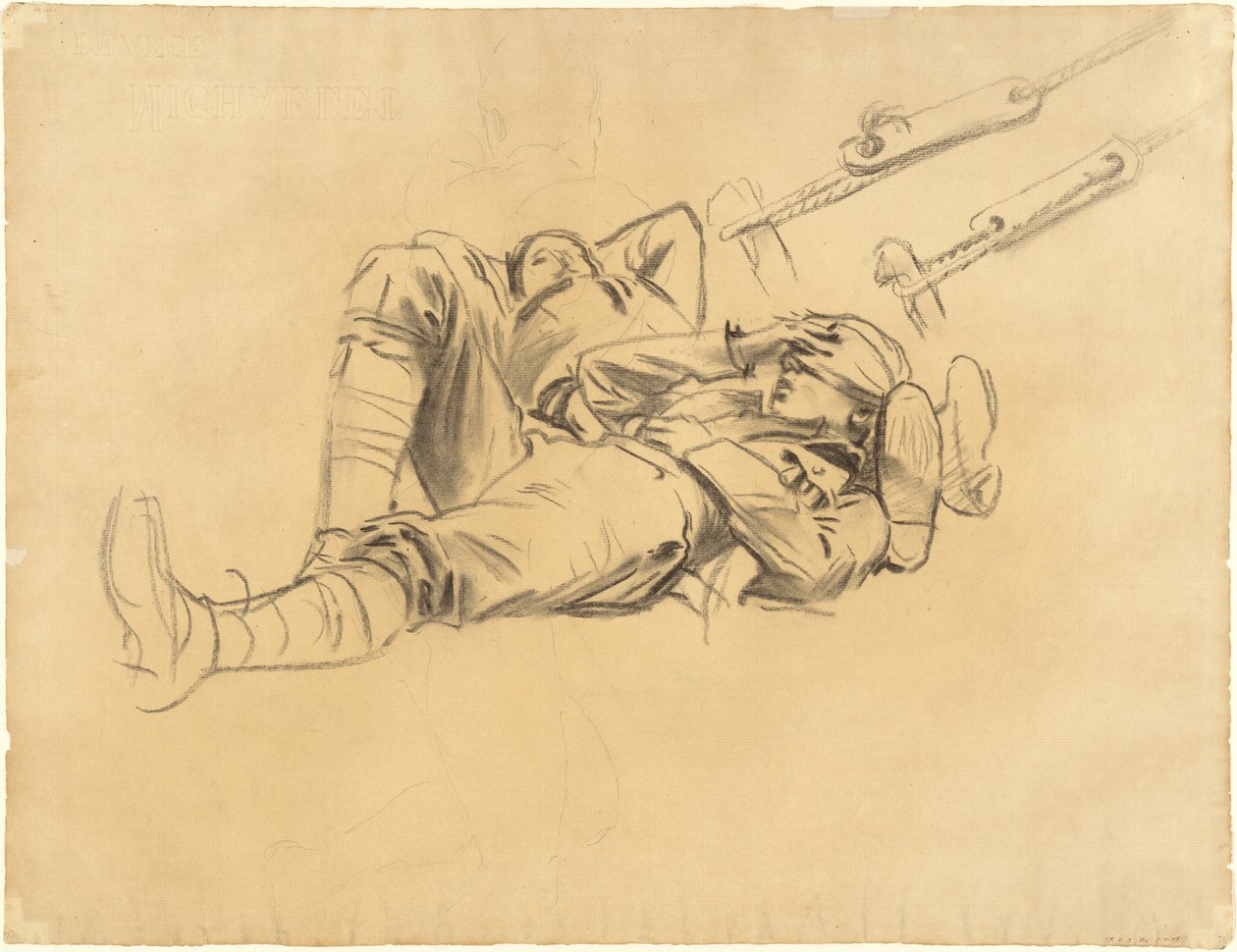 Estudios para "Gassed" (recto) de John Singer Sargent