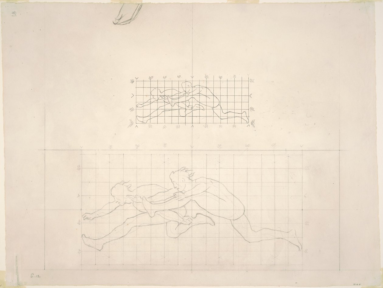 Estudios para Dos Figuras Masculinas Clásicas Saltando, 1919-1920 de John Singer Sargent