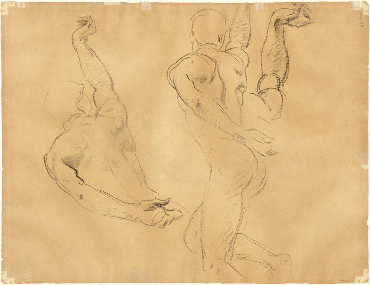 Estudios de desnudos masculinos [verso], 1918-1919 de John Singer Sargent