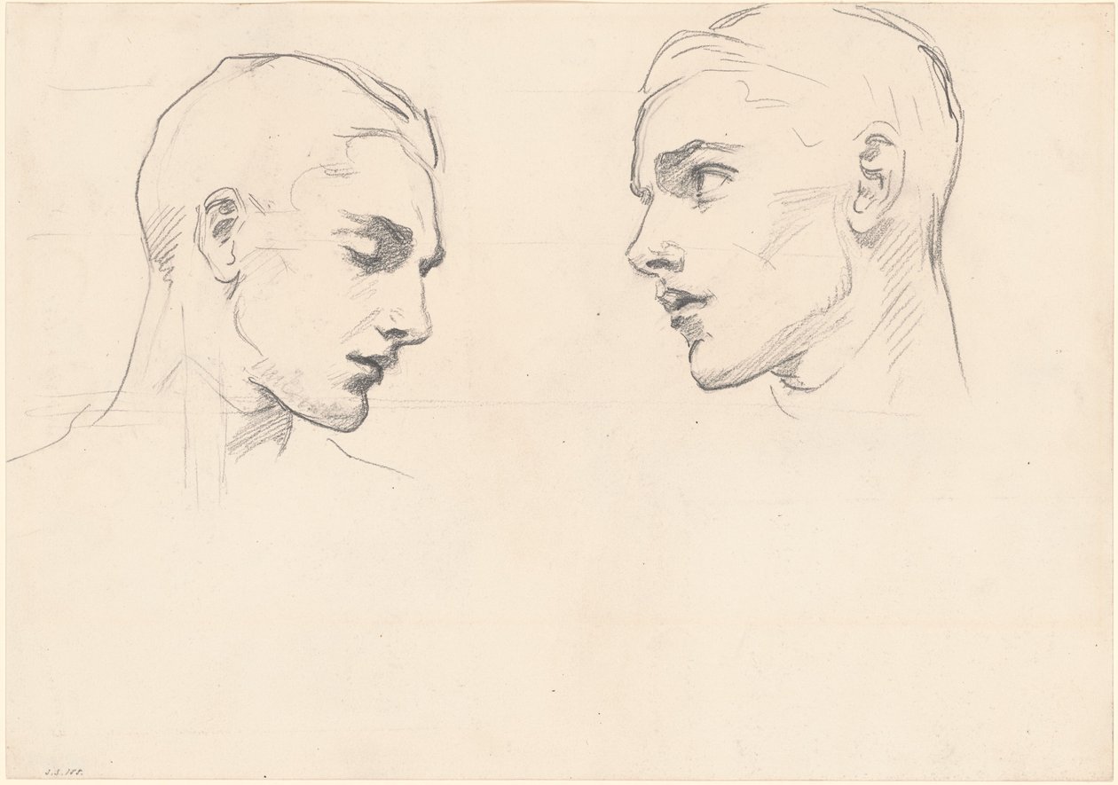 Estudios de la cabeza de un hombre, c. 1875 de John Singer Sargent