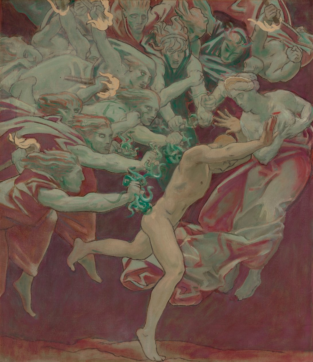 Estudio para el Museo de Bellas Artes de Boston, Murales: Orestes y las Furias de John Singer Sargent