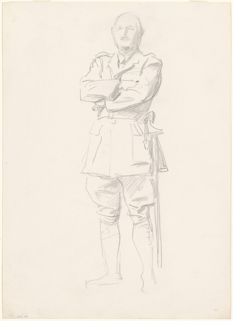 Estudio del General Louis Botha para "Oficiales Generales de la Primera Guerra Mundial" de John Singer Sargent