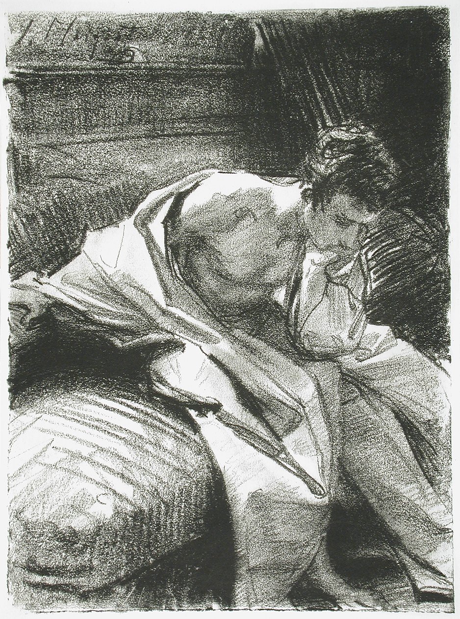 Estudio de un joven sentado de John Singer Sargent