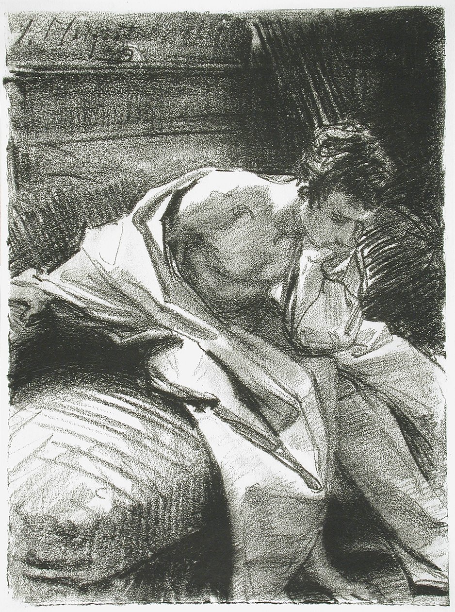 Estudio de un joven sentado de John Singer Sargent