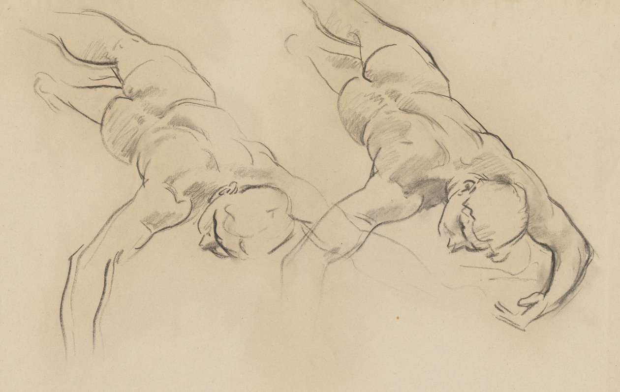 Estudio de una de las Horas (tercera figura por la izquierda, girada) de la obra «Apolo en su carro con las Horas», mural de la escalera del Museo de Bellas Artes de Boston de John Singer Sargent