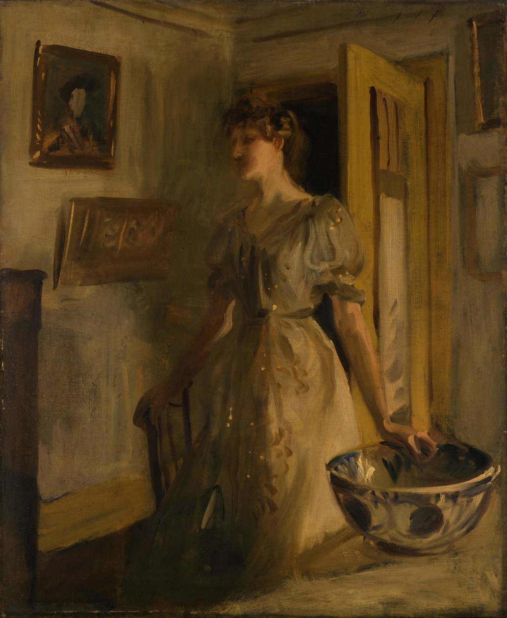 El cuenco azul, c.1885-89 (óleo sobre tabla) de John Singer Sargent