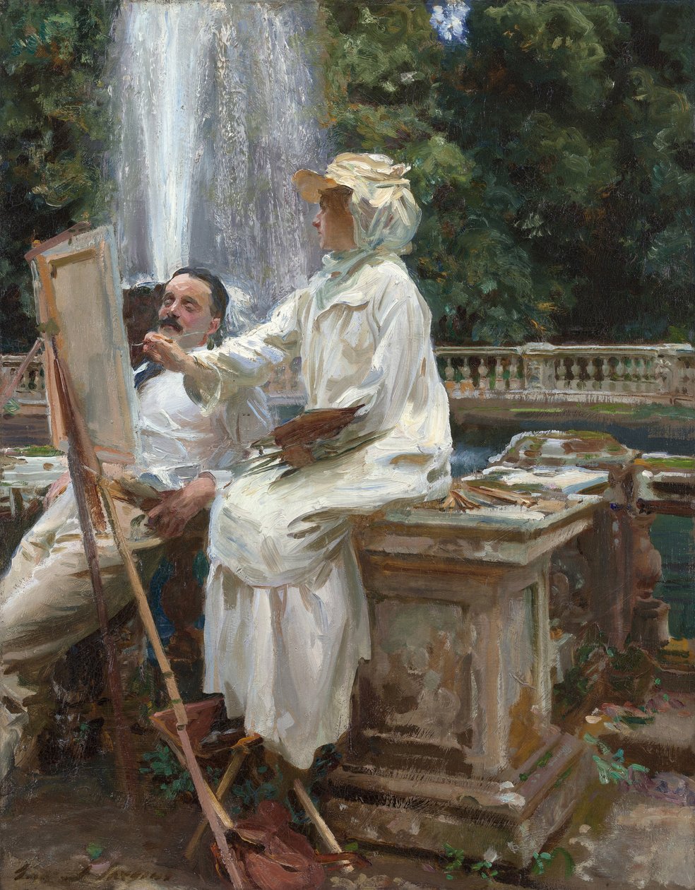 La Fuente, Villa Torlonia, Frascati, Italia de John Singer Sargent