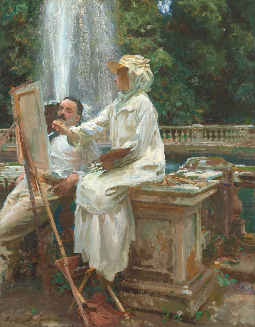 La Fuente, Villa Torlonia, Frascati, Italia de John Singer Sargent