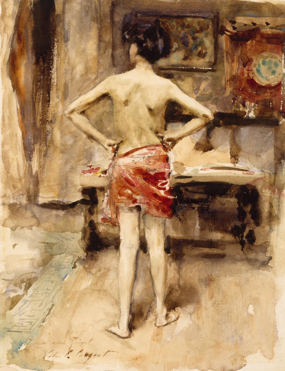 El modelo, 1876 de John Singer Sargent