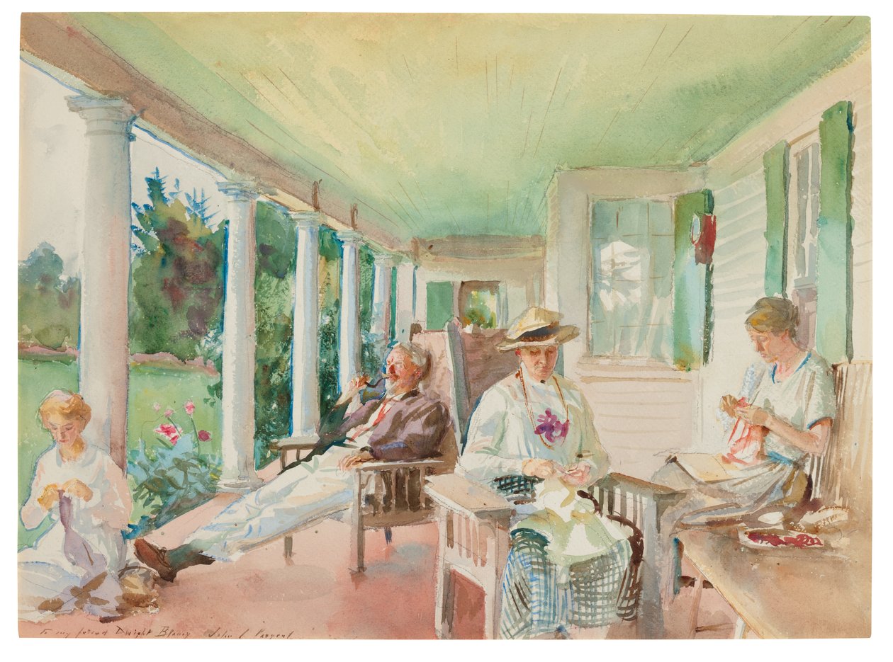 The Piazza; On the Verandah, c.1921-22 (acuarela y carboncillo sobre papel) de John Singer Sargent