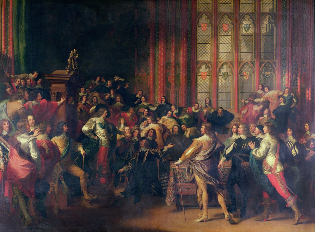 Carlos I (1600-49) exigiendo a los cinco miembros en la Cámara de los Comunes en 1642 de John Singleton Copley