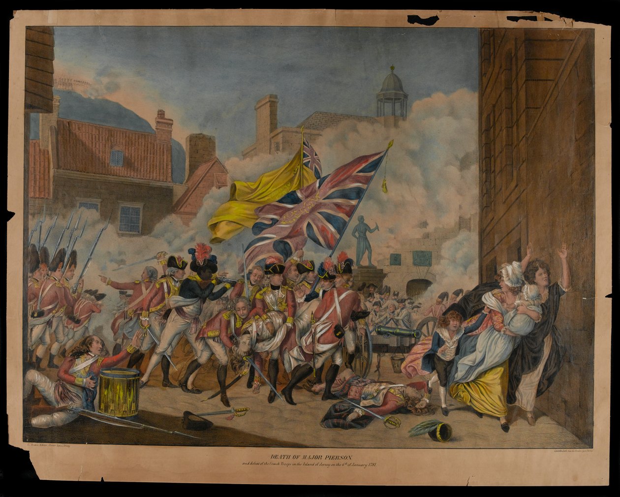 ¿Muerte del Mayor Pierson y derrota de las tropas francesas en la Isla de Jersey el 6 de enero de 1781? de John Singleton Copley