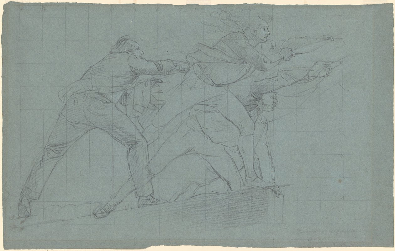 Estudio para "La derrota de las baterías flotantes en Gibraltar" de John Singleton Copley