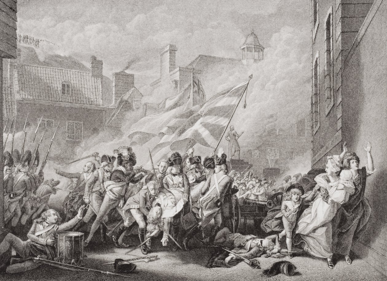 La muerte del Mayor Peirson en St. Helier, recuperando Jersey de los franceses, 8 de enero de 1781, de 