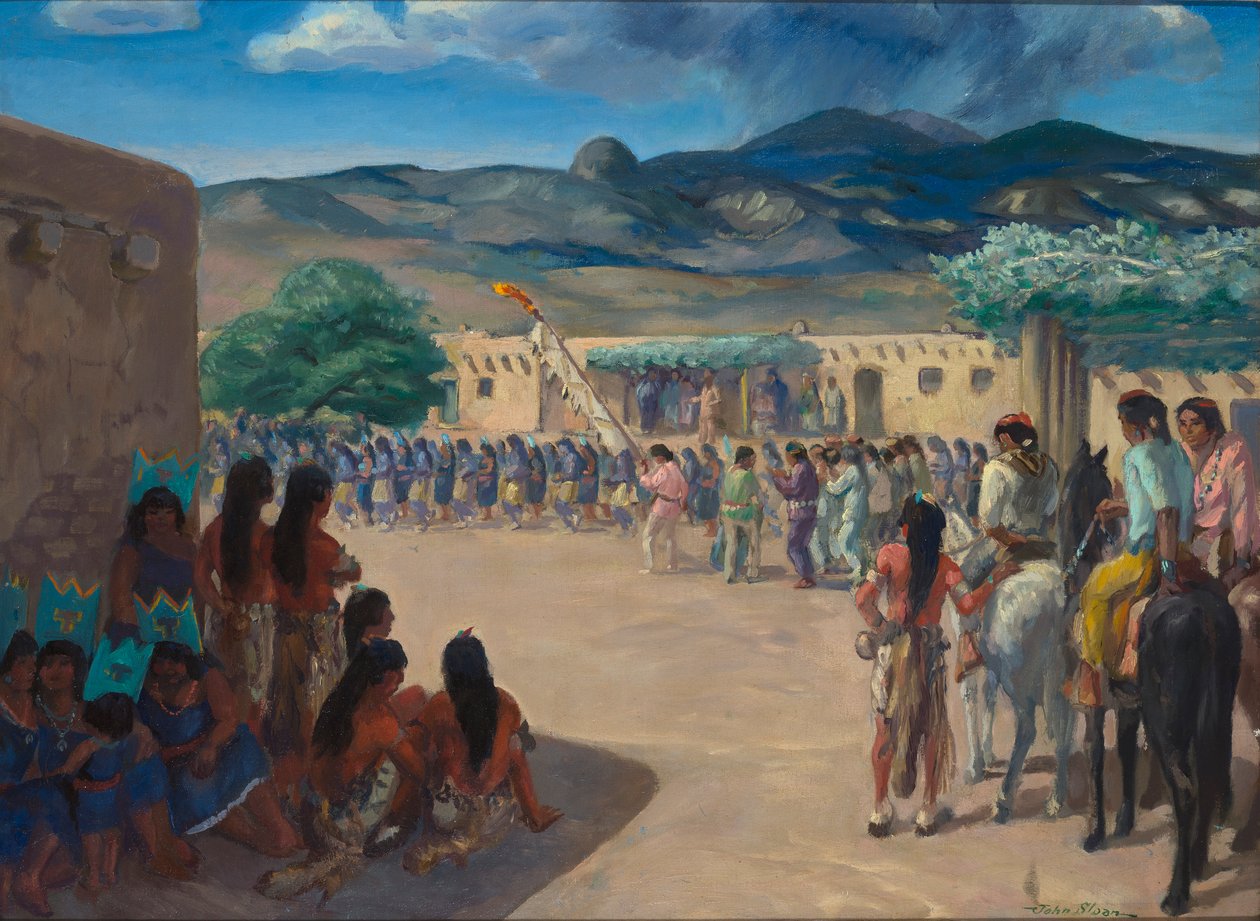 Danza en Cochiti Pueblo, Nuevo México de John French Sloan
