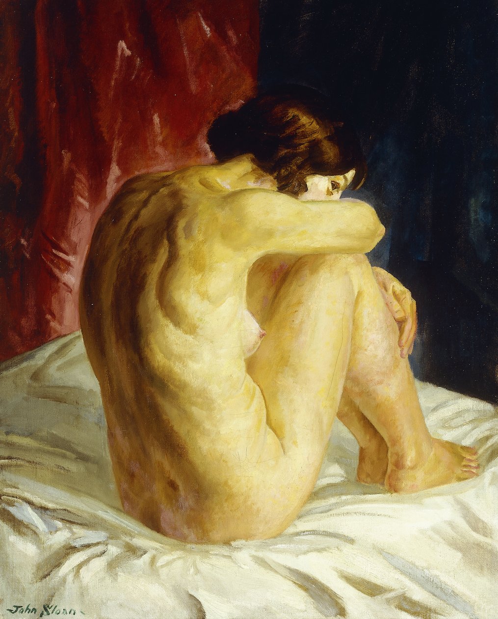 Desnudo Mirando hacia atrás de John French Sloan