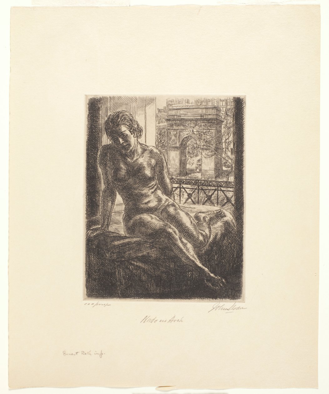 Desnudo y Arco de John French Sloan