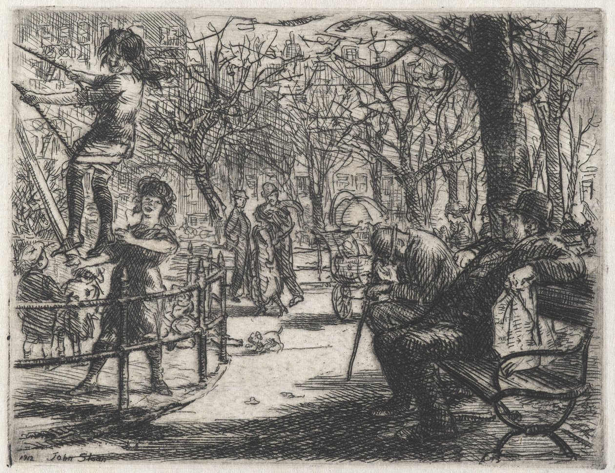 Columpio en la plaza de John French Sloan