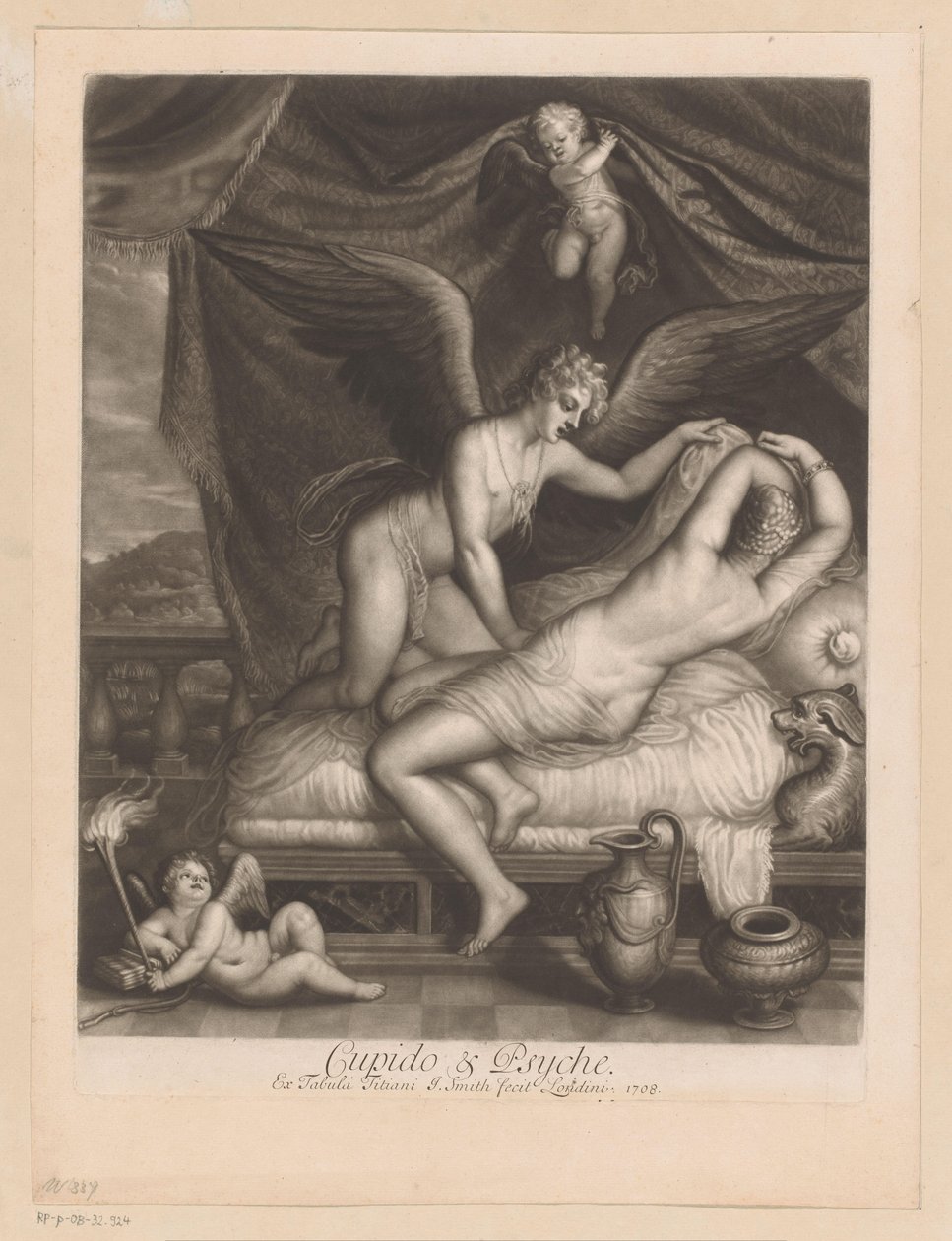 Cupido y Psique en la cama Cupido y Psique (título sobre el objeto) Amoríos de los dioses (título de la serie) Amores de los dioses (título de la serie) de John Smith