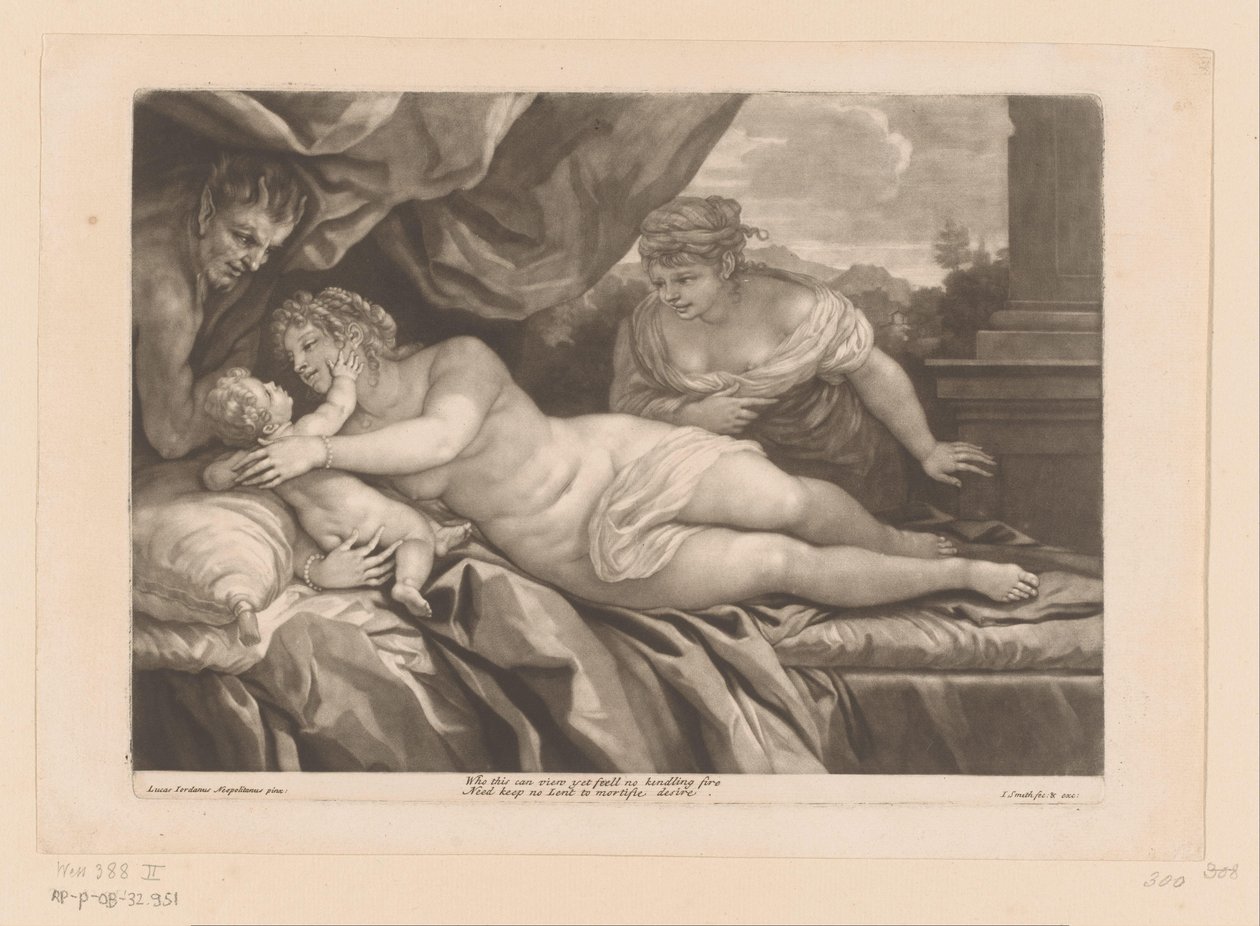 Venus con Cupido y un Sátiro de John Smith