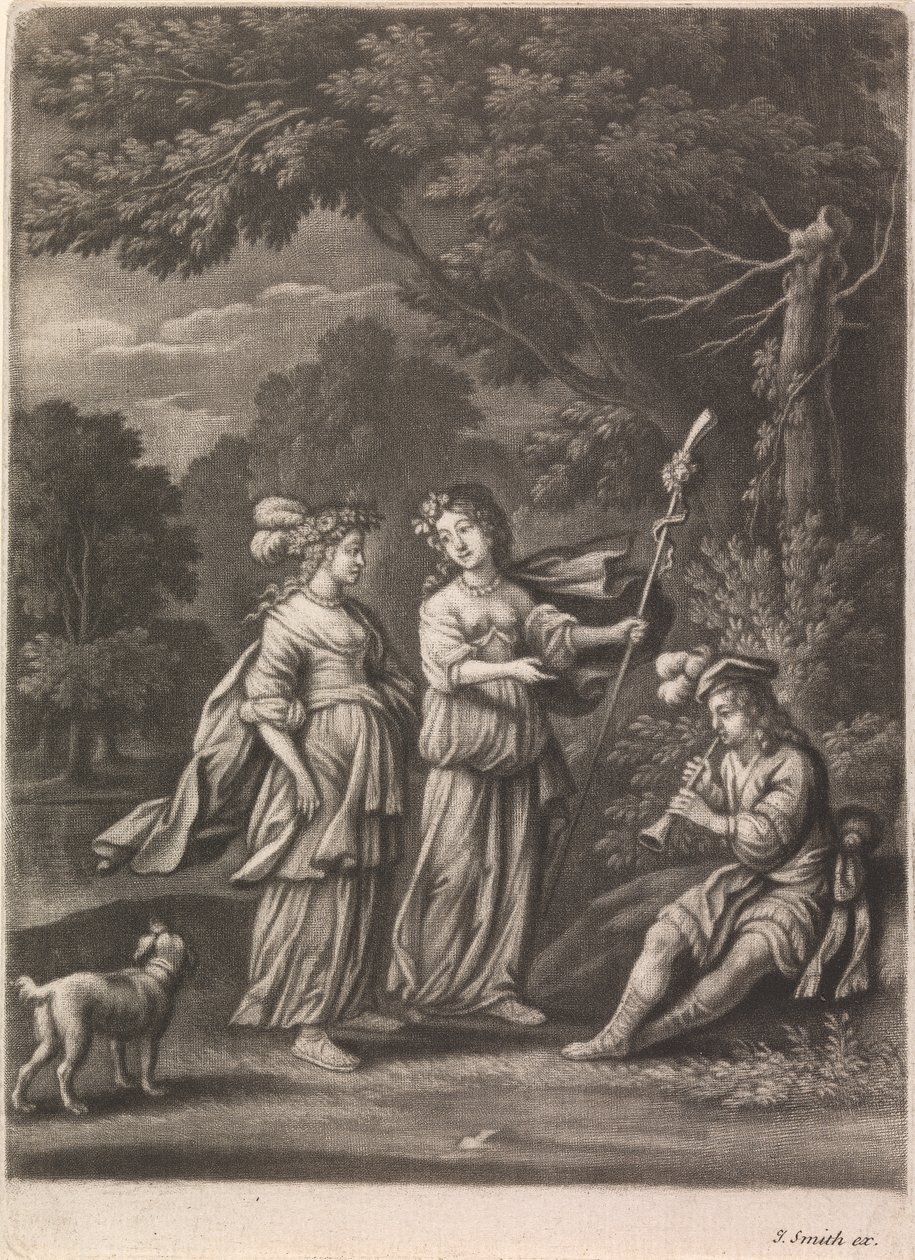Escena pastoral con un intérprete de chirimía de John Smith