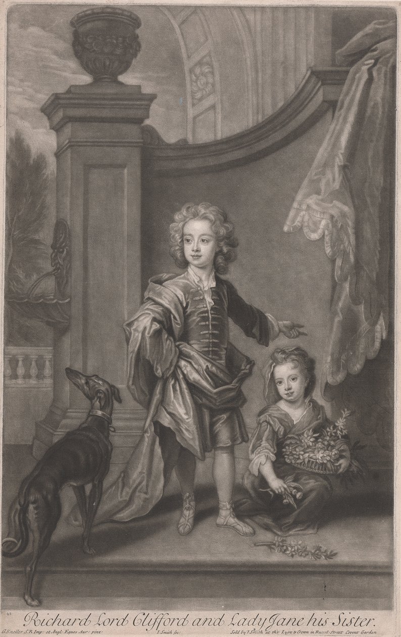 Richard, Lord Clifford (1695-1753) y su hermana, Lady Jane Boyle (m. 1780) de John Smith