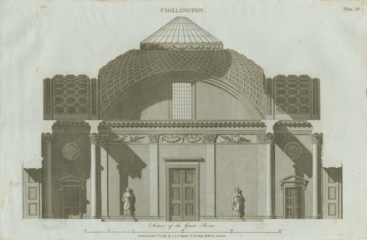Chillington Hall: grabado de John Soane