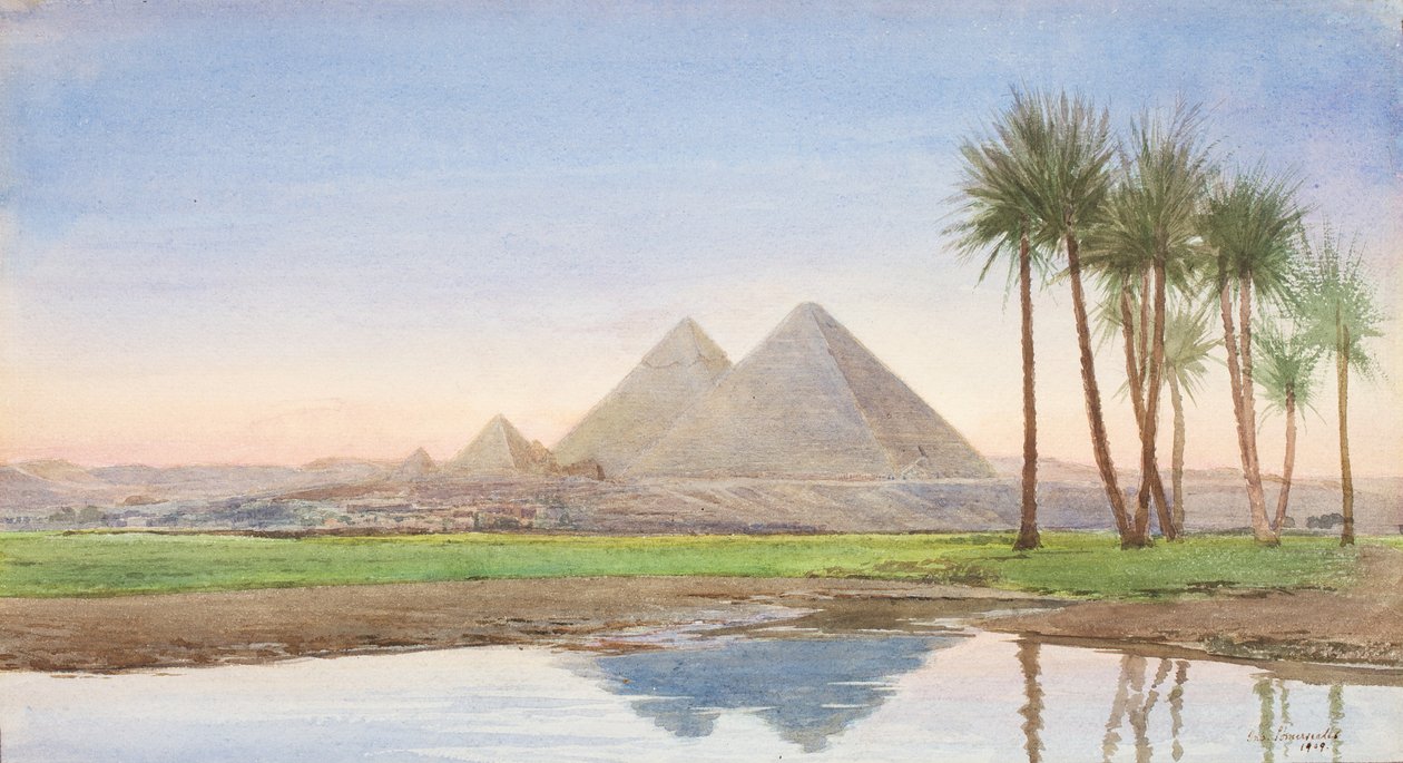 Las pirámides de Gizah (2º estudio), c.1907-10 de John Somerscales